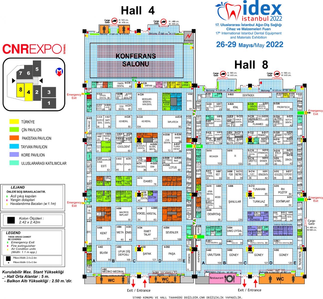 IDEX 2022 Hall 4 - Hall 8 Plan