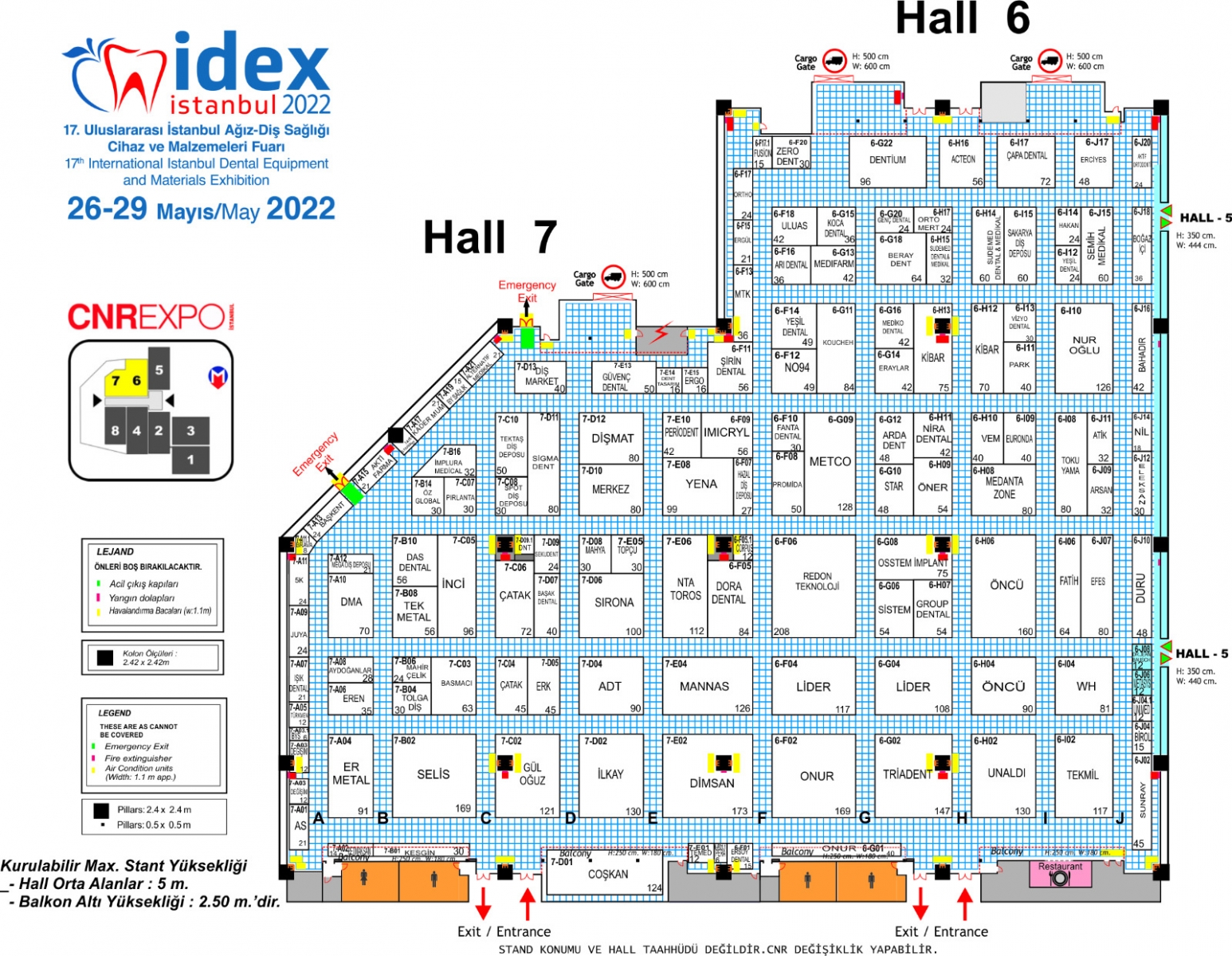 IDEX 2022 Hall 6 - Hall 7 Plan